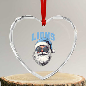 LF Football Christmas Heart Crystal Glass Ornament Vintage Santa Claus Face Game Day TS10 Transparent Glass 3'' Heart Print Your Wear