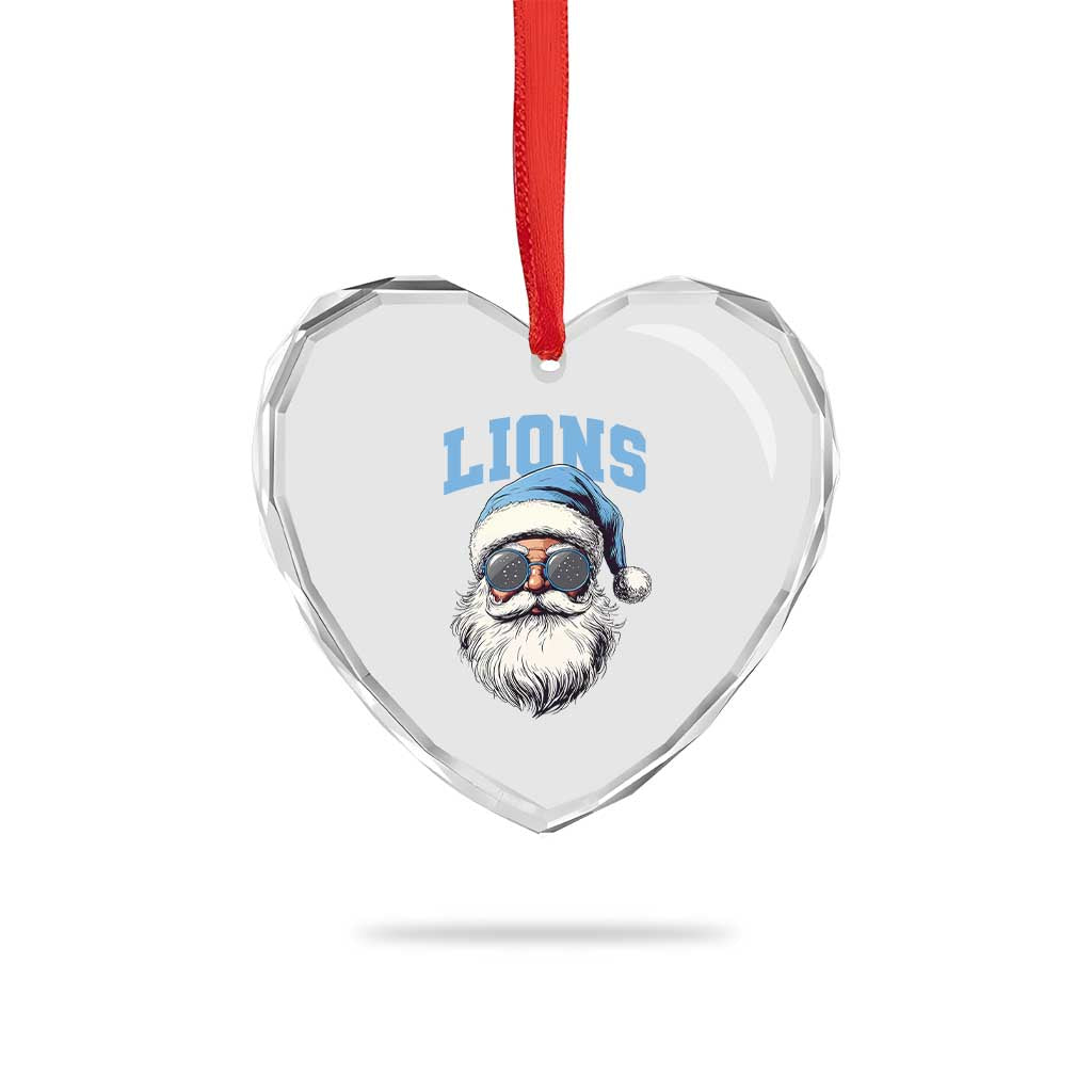 LF Football Christmas Heart Crystal Glass Ornament Vintage Santa Claus Face Game Day TS10 Print Your Wear