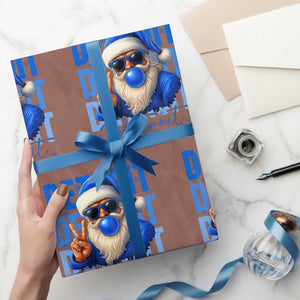 Detroit Football Christmas Wrapping Paper Roll Santa Retro Lions Fan TS10 Mocha Print Your Wear