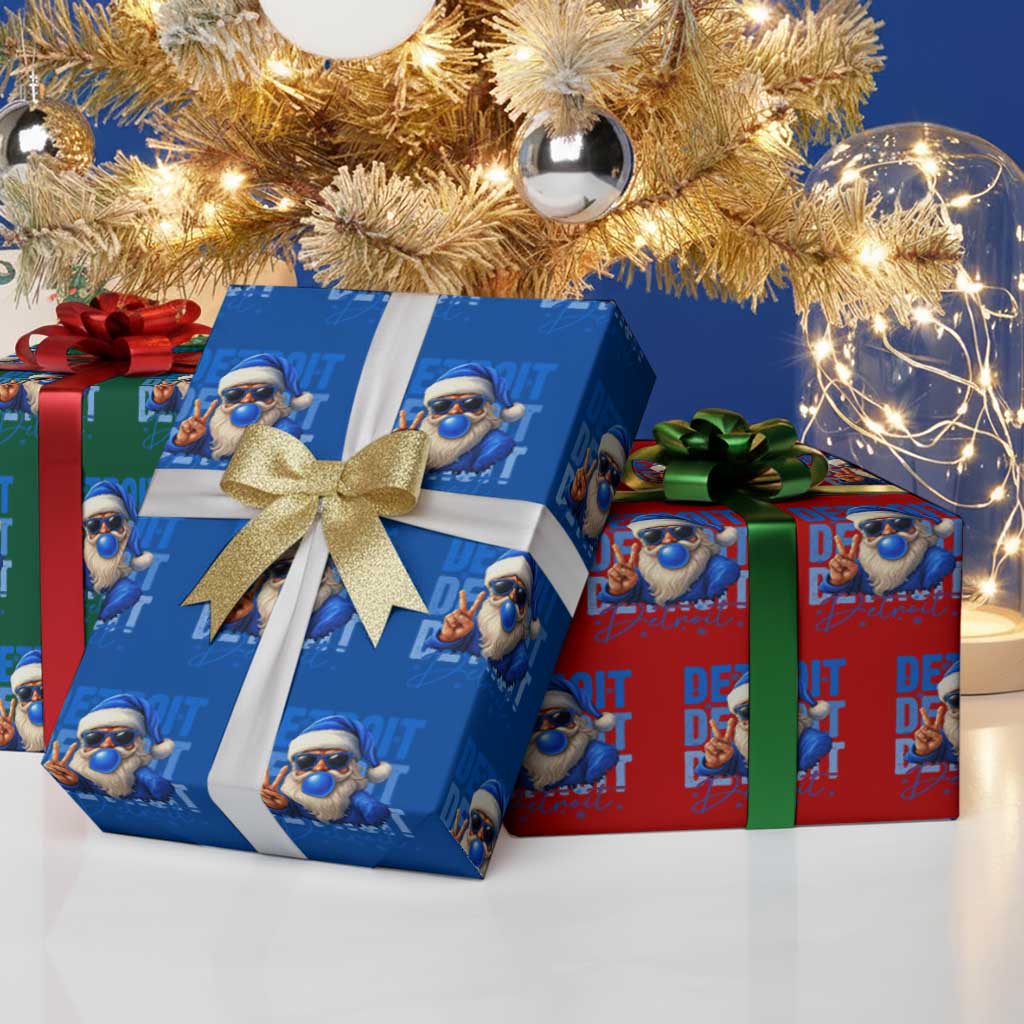 Detroit Football Christmas Wrapping Paper Roll Santa Retro Lions Fan TS10 Print Your Wear