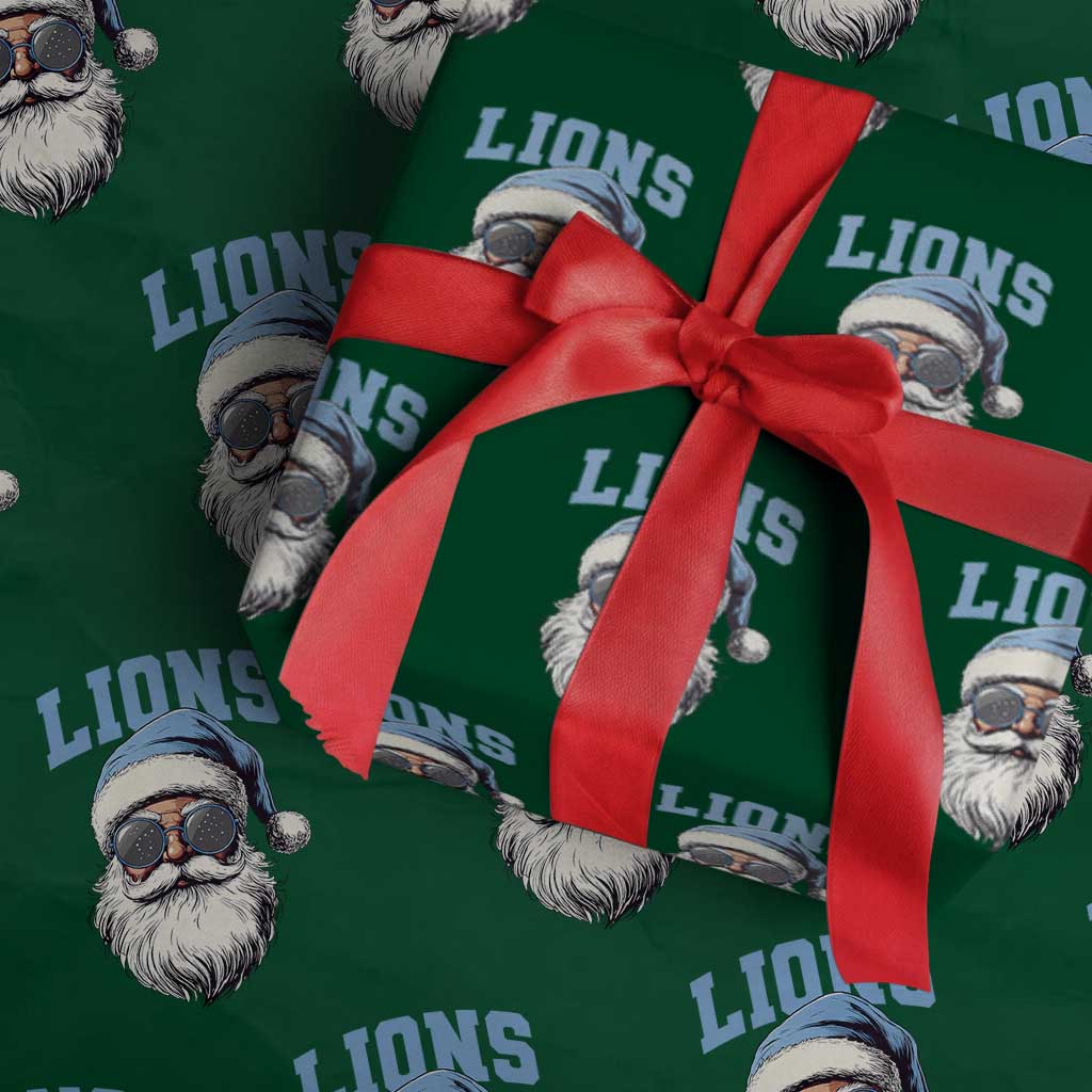 LF Football Christmas Wrapping Paper Roll Vintage Santa Claus Face Game Day TS10 Green Print Your Wear