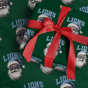 LF Football Christmas Wrapping Paper Roll Vintage Santa Claus Face Game Day TS10 Green Print Your Wear