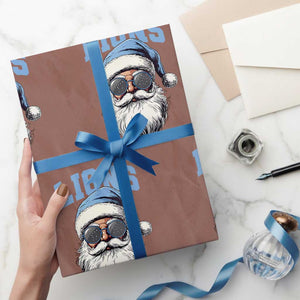 LF Football Christmas Wrapping Paper Roll Vintage Santa Claus Face Game Day TS10 Mocha Print Your Wear