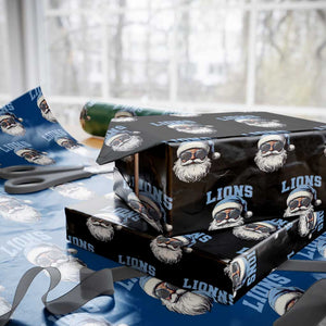 LF Football Christmas Wrapping Paper Roll Vintage Santa Claus Face Game Day TS10 Black Print Your Wear