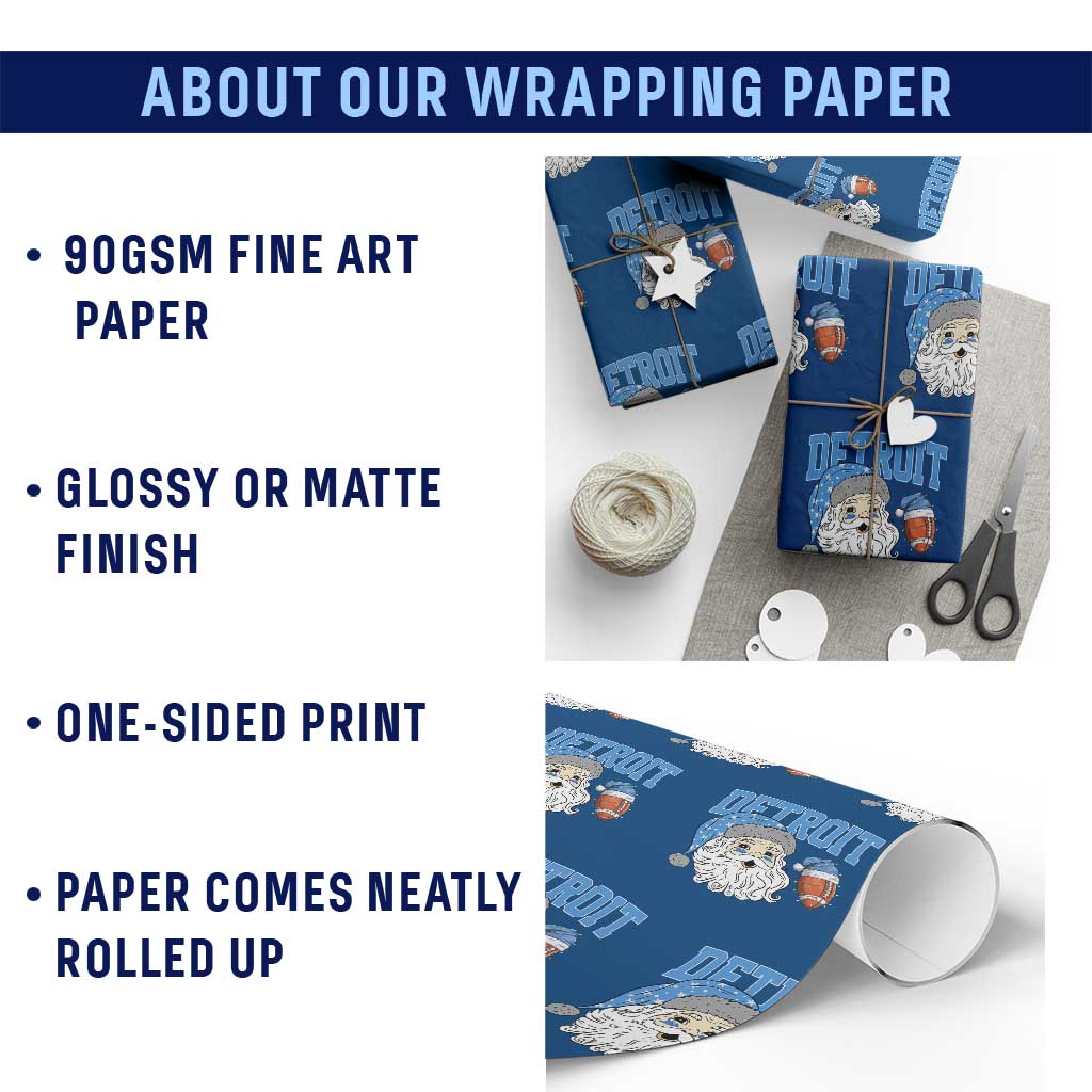 LF Football Christmas Wrapping Paper Roll Vintage Santa Claus Face Game Day Sports Fans TS10 Print Your Wear
