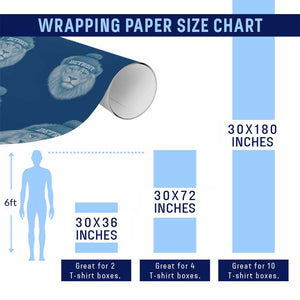 Detroit Football Wrapping Paper Roll Retro Lions Mascot Sport Fan TS10 Print Your Wear