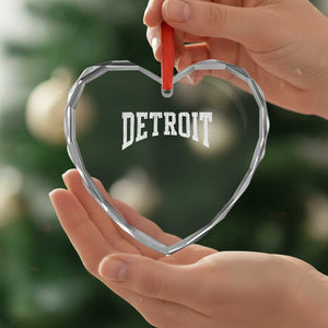 Detroit Michigan City Throwback Design Vintage Heart Crystal Glass Ornament TS11 Print Your Wear