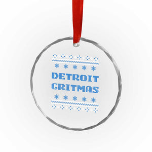 Detroit Ugly Christmas Crystal Glass Ornament Michigan 313 City TS10 Print Your Wear