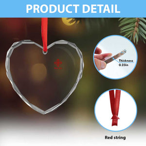 Deus Vult Catholic Knight Templar Jerusalem Cross Heart Crystal Glass Ornament