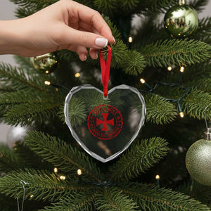 Deus Vult Ordo Silentium Knights Templar Est 1119 Heart Crystal Glass Ornament Crusader Cross