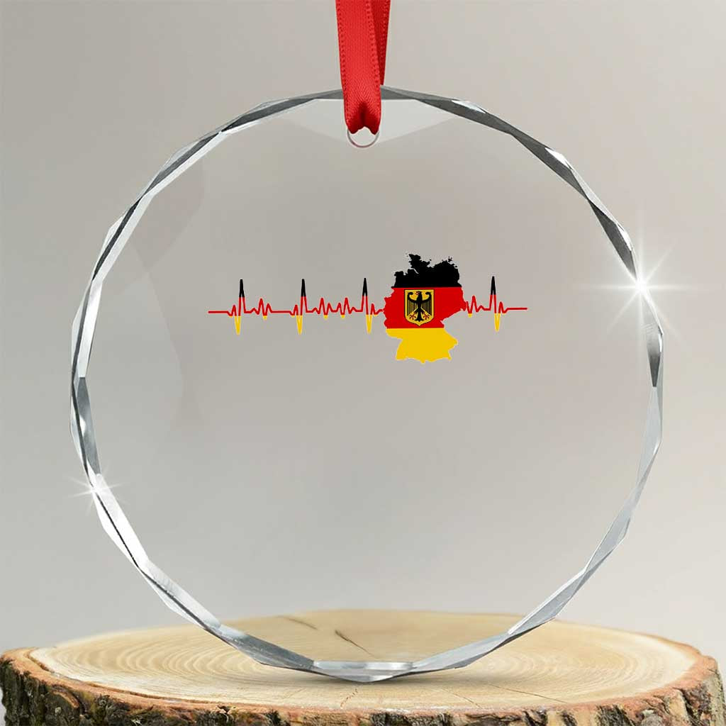 Deutschland Flag Eagle Vintage German Heritage Pride Crystal Glass Ornament TS14 Transparent Glass 3'' Circle Print Your Wear