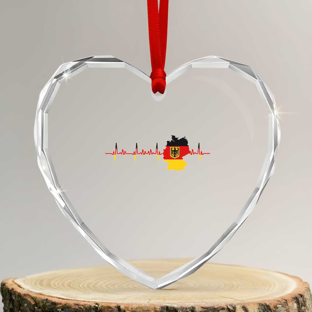 Deutschland Flag Eagle Vintage German Heritage Pride Heart Crystal Glass Ornament TS14 Transparent Glass 3'' Heart Print Your Wear