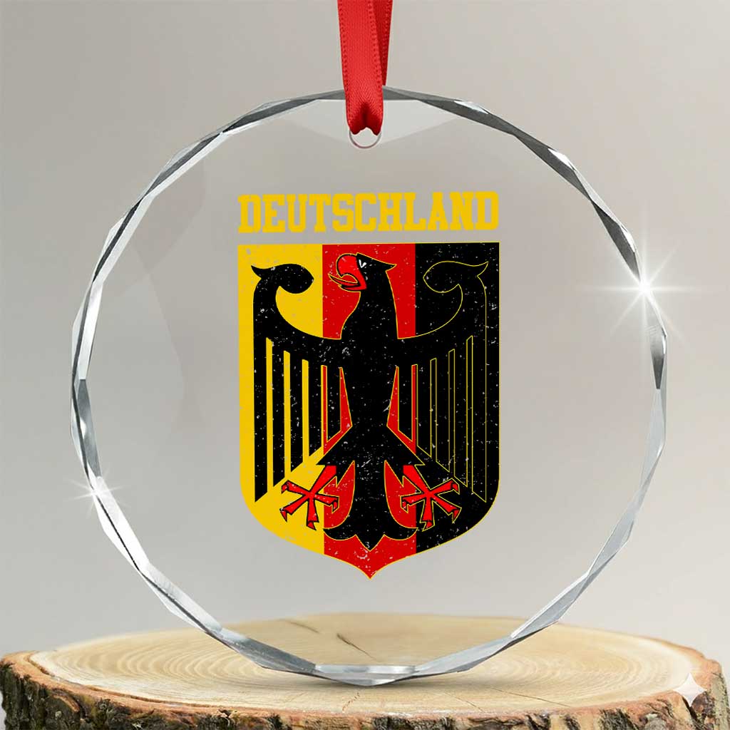Deutschland German Pride Crystal Glass Ornament Bundesadler Coat of Arms TS11 Transparent Glass 3'' Circle Print Your Wear