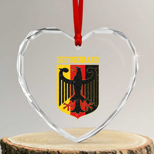 Deutschland German Pride Heart Crystal Glass Ornament Bundesadler Coat of Arms TS11 Transparent Glass 3'' Heart Print Your Wear