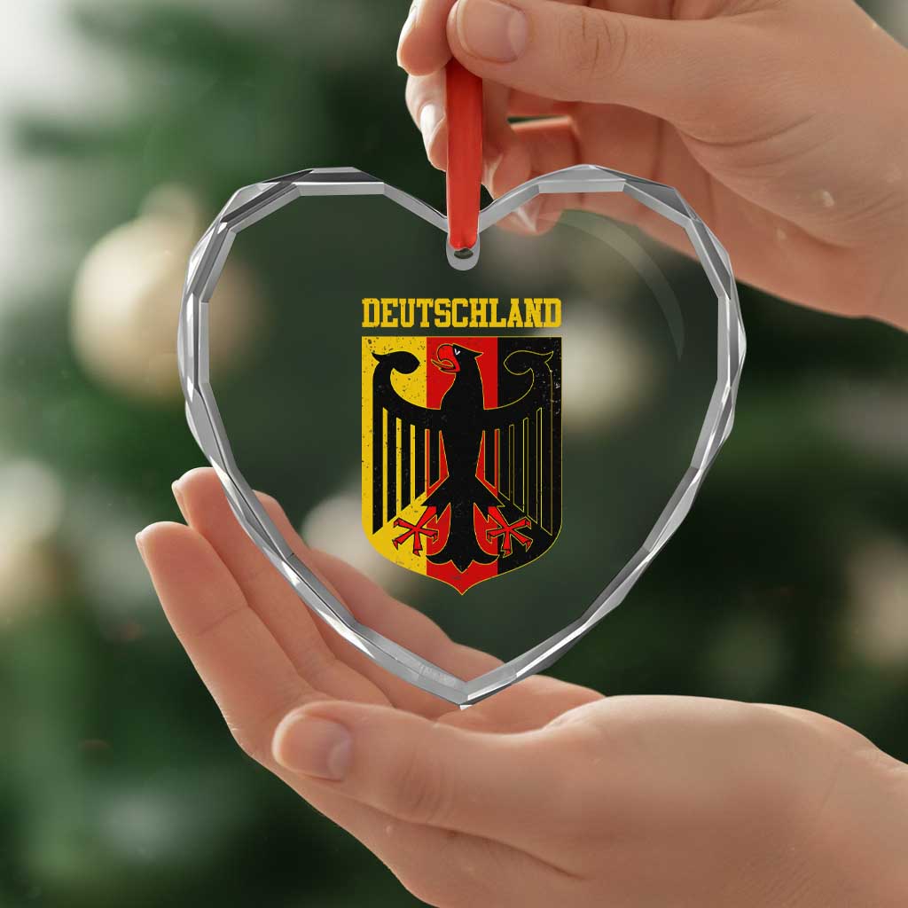 Deutschland German Pride Heart Crystal Glass Ornament Bundesadler Coat of Arms TS11 Print Your Wear