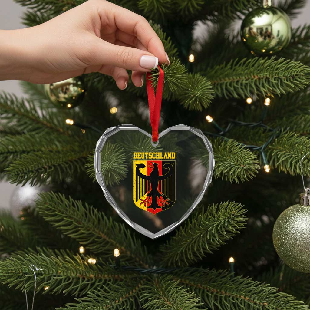 Deutschland German Pride Heart Crystal Glass Ornament Bundesadler Coat of Arms TS11 Print Your Wear