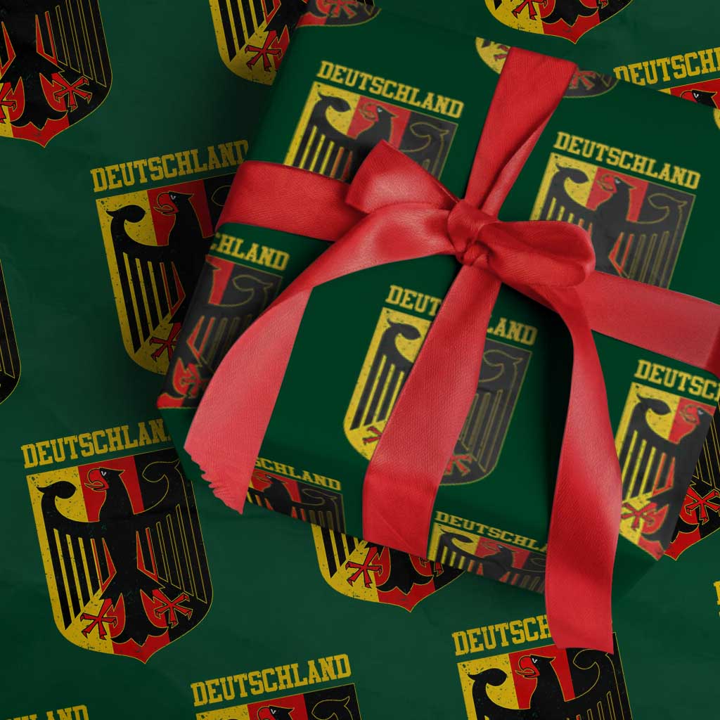 Deutschland German Pride Wrapping Paper Roll Bundesadler Coat of Arms TS11 Green Print Your Wear