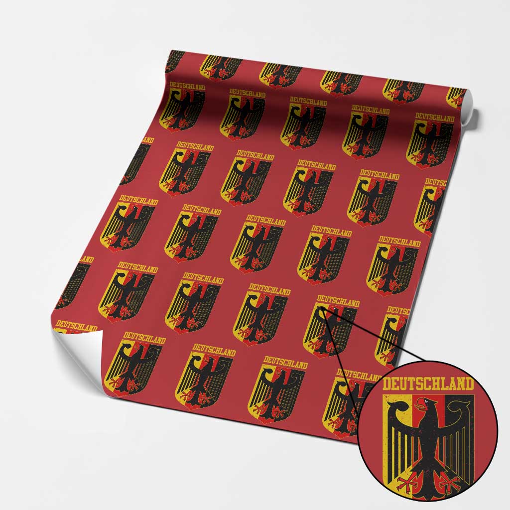 Deutschland German Pride Wrapping Paper Roll Bundesadler Coat of Arms TS11 Red Print Your Wear