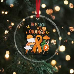Developmental Disability Awareness Crystal Glass Ornament In March We Wear Orange - Print Your Wear