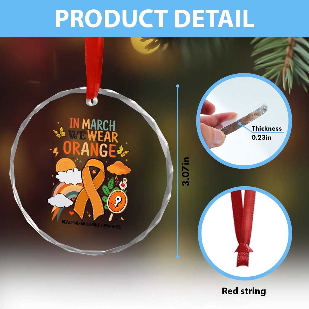 Developmental Disability Awareness Crystal Glass Ornament In March We Wear Orange TS02 Print Your Wear