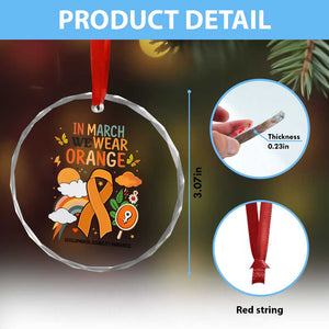 Developmental Disability Awareness Crystal Glass Ornament In March We Wear Orange - Print Your Wear