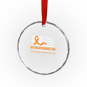 Developmental Disability Awareness Crystal Glass Ornament US American Flag We Wear Orange TS02 Print Your Wear