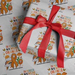 Developmental Disability Awareness Wrapping Paper Roll In March We Wear Orange TS02 White Print Your Wear