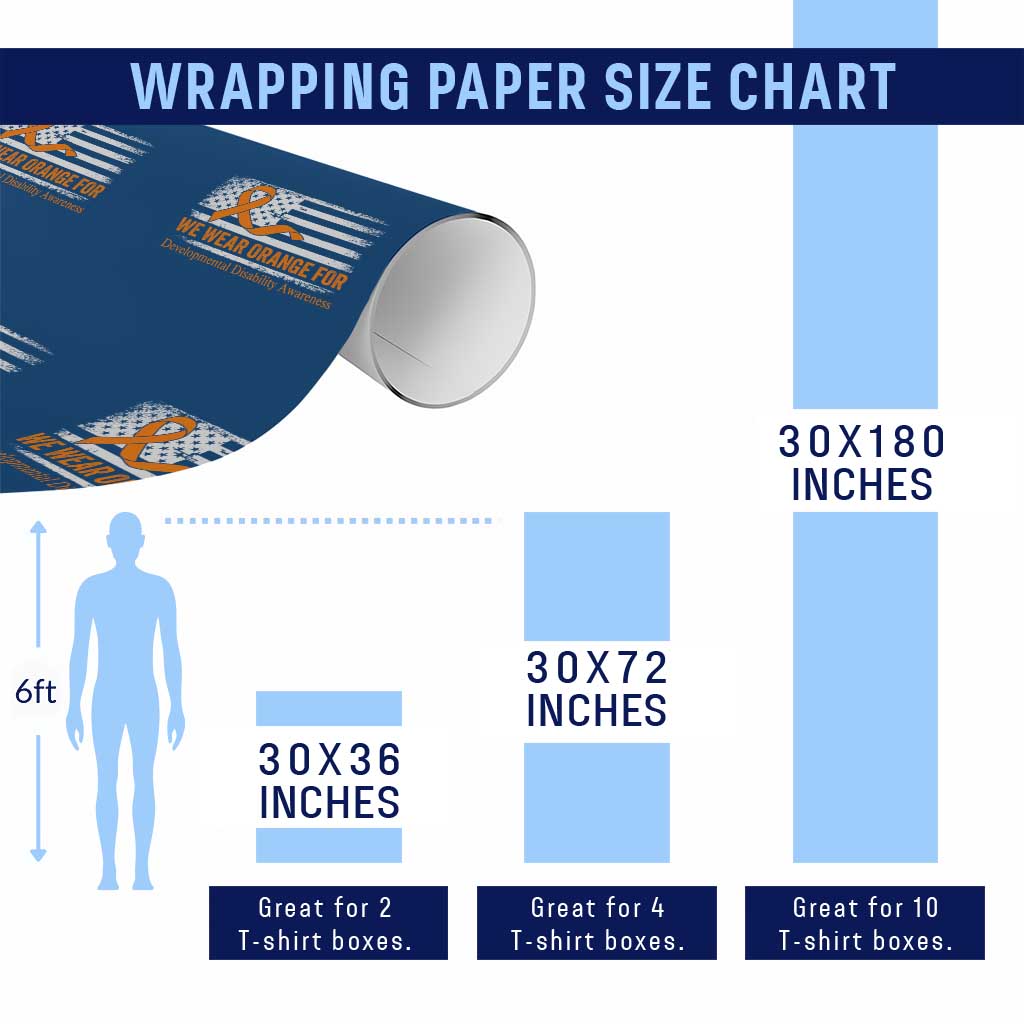 Developmental Disability Awareness Wrapping Paper Roll US American Flag We Wear Orange TS02 Print Your Wear