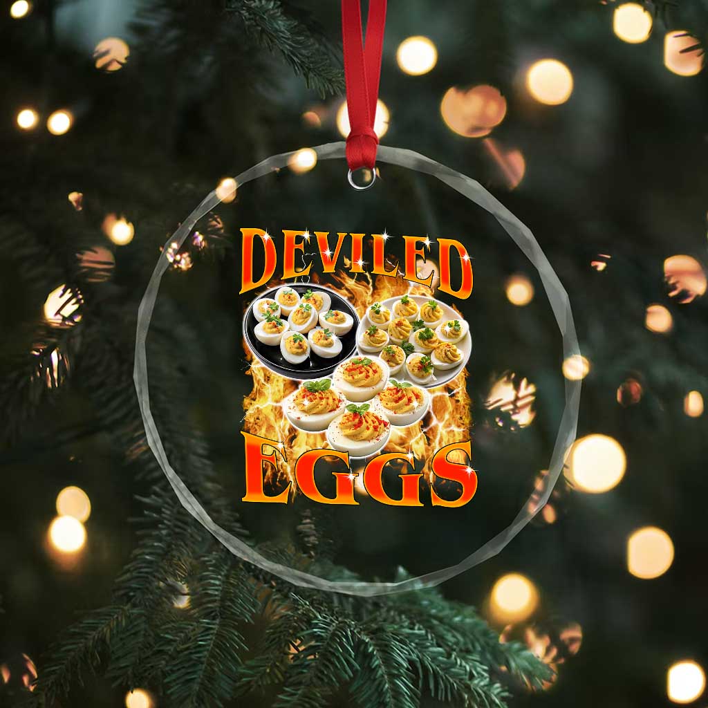 Deviled Eggs Crystal Glass Ornament Vintage 90s Thanksgiving Funny Foodie Bootleg Graphic TS10 Print Your Wear