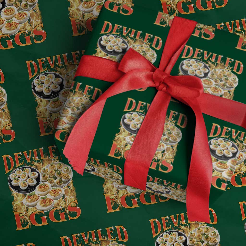 Deviled Eggs Wrapping Paper Roll Vintage 90s Thanksgiving Funny Foodie Bootleg Graphic TS10 Green Print Your Wear