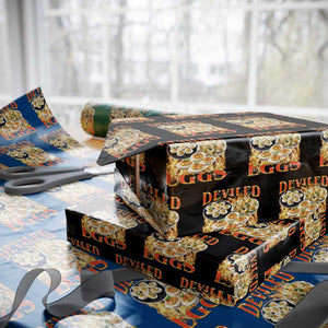 Deviled Eggs Wrapping Paper Roll Vintage 90s Thanksgiving Funny Foodie Bootleg Graphic TS10 Black Print Your Wear