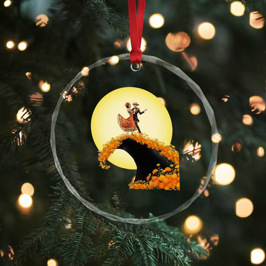 Dia De Los Muertos Crystal Glass Ornament Skeletons Dancing Mexican TS14 Print Your Wear