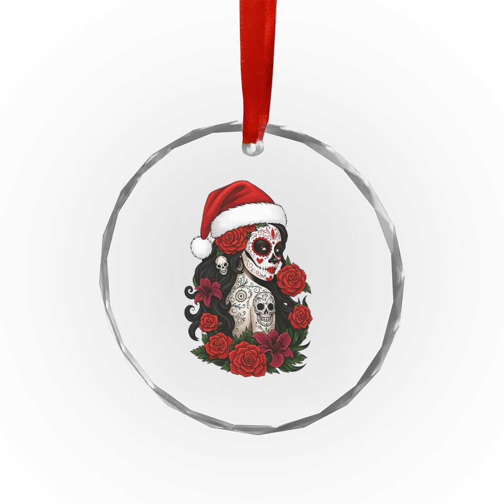 Dia De Los Muertos Mexican Christmas Crystal Glass Ornament Day of the Dead Sugar Skull Women TS14 Print Your Wear