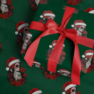 Dia De Los Muertos Mexican Christmas Wrapping Paper Roll Day of the Dead Sugar Skull Women TS14 Green Print Your Wear