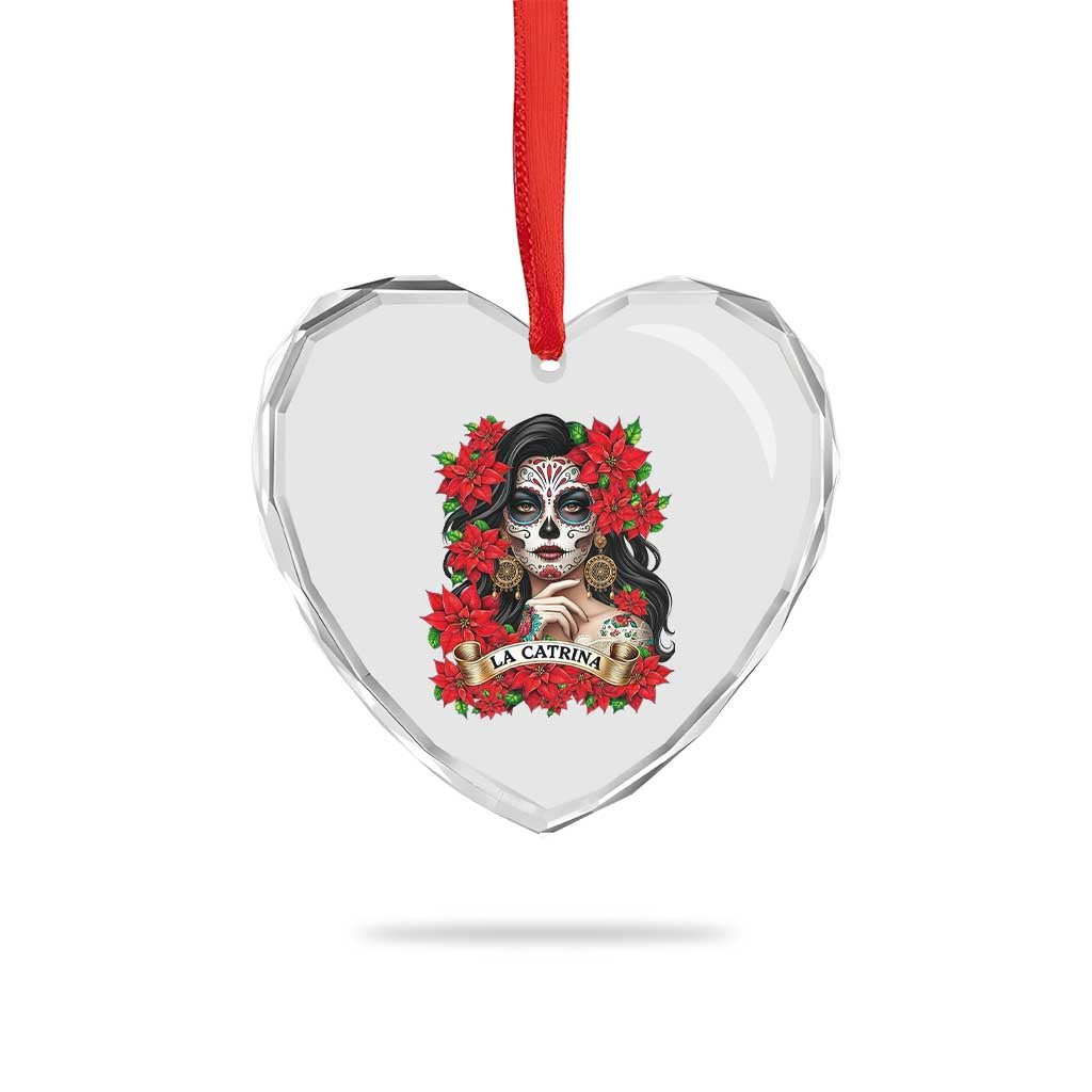 Dia De Los Muertos Mexican Heart Crystal Glass Ornament Day of the Dead Sugar Skull Women TS14 Print Your Wear
