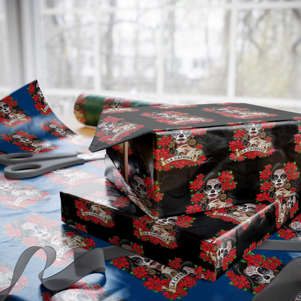 Dia De Los Muertos Mexican Wrapping Paper Roll Day of the Dead Sugar Skull Women TS14 Black Print Your Wear