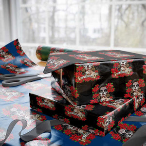 Dia De Los Muertos Mexican Wrapping Paper Roll Day of the Dead Sugar Skull Women TS14 Black Print Your Wear