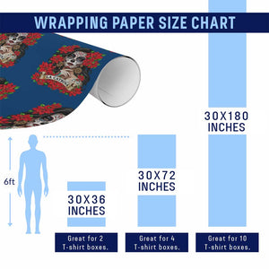 Dia De Los Muertos Mexican Wrapping Paper Roll Day of the Dead Sugar Skull Women TS14 Print Your Wear
