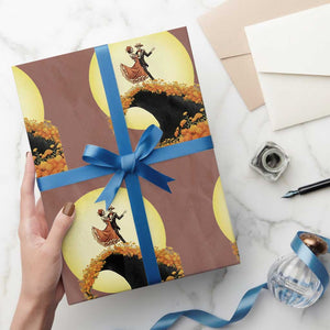 Dia De Los Muertos Wrapping Paper Roll Skeletons Dancing Mexican TS14 Mocha Print Your Wear