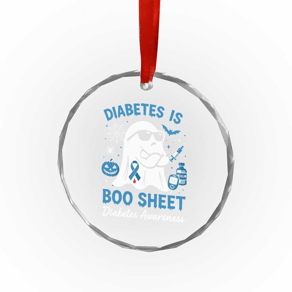 Diabetes is Boo Sheet Crystal Glass Ornament Funny Halloween Ghost Diabetes Type 1 2 Awareness TS10 Print Your Wear