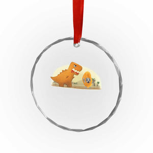 Dino Nuggets Chasing Cat Crystal Glass Ornament Funny Nugget Lover Gift TS12 Print Your Wear
