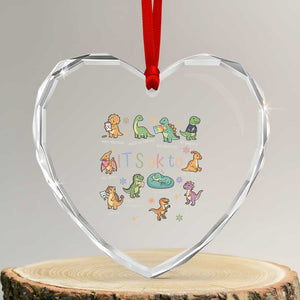Dinosaur Autism Awareness Heart Crystal Glass Ornament It Is Okay to Be Different Dino Lover TS11 Transparent Glass 3'' Heart Print Your Wear
