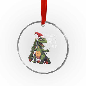 Dinosaur Christmas Crystal Glass Ornament Fa Ra Ra Ra Rawr Xmas Tree Santa Rex Lover TS02 Print Your Wear