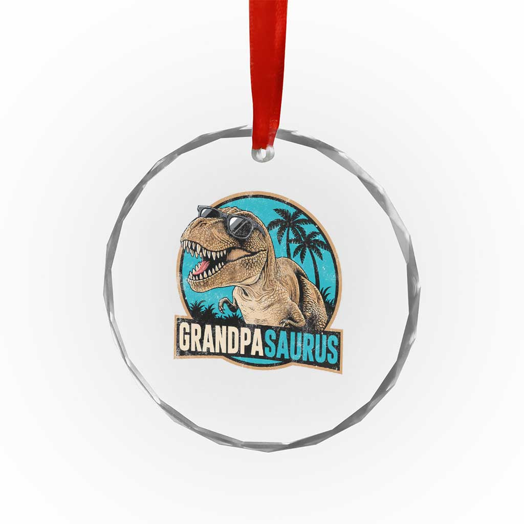 Dinosaur Grandfather Crystal Glass Ornament Funny Grandpasaurus Fathers Day Family Matching TS11 Print Your Wear