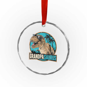 Dinosaur Grandfather Crystal Glass Ornament Funny Grandpasaurus Fathers Day Family Matching TS11 Print Your Wear
