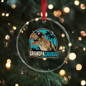 Dinosaur Grandfather Crystal Glass Ornament Funny Grandpasaurus Fathers Day Family Matching TS11 Print Your Wear