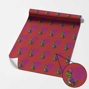 Dinosaur Mardi Gras Wrapping Paper Roll Funny Meme New Orleans Party Custume Beads TS10 Red Print Your Wear