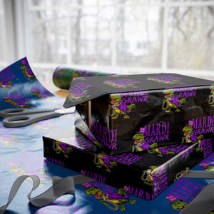 Dinosaur Mardi Gras Wrapping Paper Roll Funny Meme New Orleans Party Custume Beads TS10 Black Print Your Wear