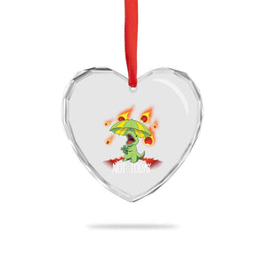 Dinosaur Meteor Shower Astronomy Humor Heart Crystal Glass Ornament Not Today