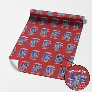 Dinosaur Military Kids Wrapping Paper Roll Purple Up For Military Child Month Patriotic USA Flag TS10 Red Print Your Wear